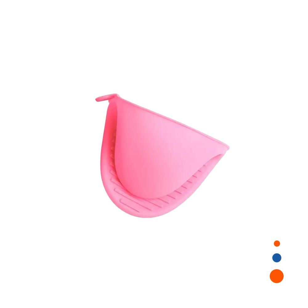 Guantes Cubiertos de Silicona Rosado para Tareas de Cocina y Hogar 7.3x9.5cm Y Regalo Sticker
