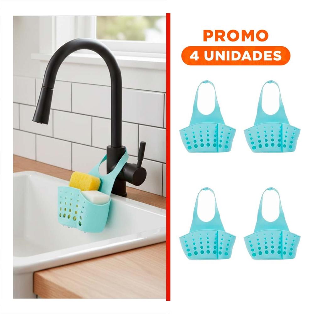 Pack4 Cesta Colgante Decorativa Celeste para Bano y Cocina 19x15cm