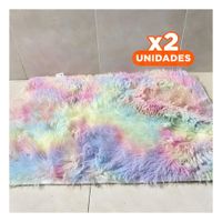 Pack2 Tapete de Textura Peluche Rectangular Multicolor Dimensiones 40x60cm