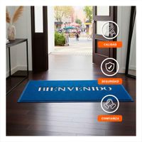 Tapete Rectangular Bienvenido Negro para Decorar la Entrada de Casa