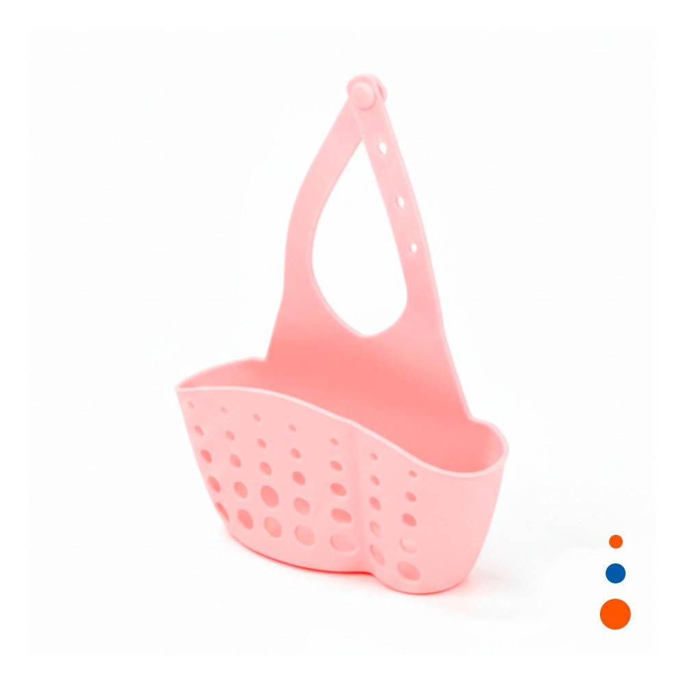 Canasta Colgante Decorativa Rosado para Bano y Lavanderia 19x15cm Y Regalo Sticker
