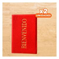 Pack2 Alfombra Rectangular Bienvenido Rojo para Recibir Invitados y Familia