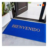 Alfombra Rectangular Bienvenido Negro Comoda y Decorativa para Recibidores Y Papel Regalo
