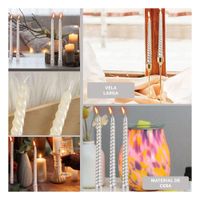 Candelas Decorativas Largas de Cera con Estilo Ondas para Casa y Celebracion Y Ligas Regalo