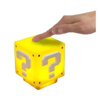 Lampara Led en Forma de Cubo con Sonido y Color Amarillo de Videojuego Y Regalo Sticker