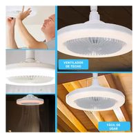 Bombilla Ventilador Led 30 W E27 E26 Con Control Remoto Blanco Y Ligas Regalo