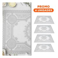 Pack4 Cubierta Moderna Plateada con Detalle de Encaje Mandala para Celebracion