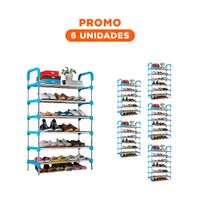 Pack6 Repisa Vertical 6 Niveles Forma Compacta para Espacios Color Celeste Y Regalo Sticker