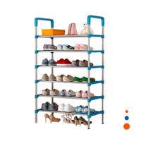 Zapatero Vertical 6 Niveles Estilo Compacto para Espacios Tono Celeste Y Regalo Sticker