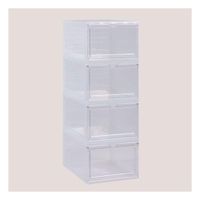 Gabinete de Zapatos Imantado Apilable Transparente para Hogar y Closet Y notas