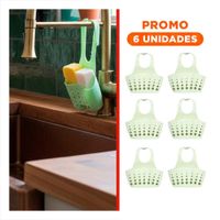 Pack6 Contenedor Colgante Decorativo Verde para Bano y Lavanderia 19x15cm Y Regalo Sticker