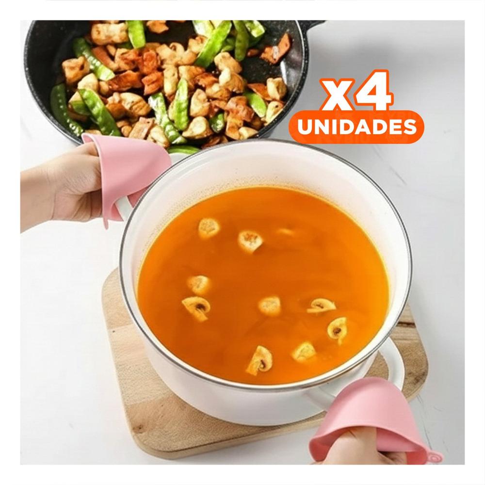 Pack4 Protecciones de Silicona Rosado para Cocina y Hogar 7.3x9.5cm Y Regalo Sticker