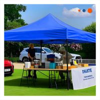 Toldo Plegable Color Azul Dimensiones 3x3x2.3m para Exterior Y Papel Regalo