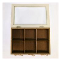 Contenedor de madera con 6 divisiones decorativas con corazones para casa Y notas