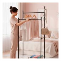 Soporte Colgador Doble De Ropa Negro Compacto y Funcional YPapel Regalo