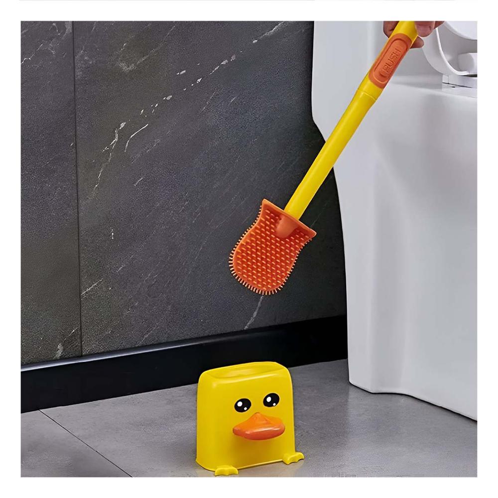 Cepillo de Inodoro de Silicona Tipo Pato para Higiene Diaria