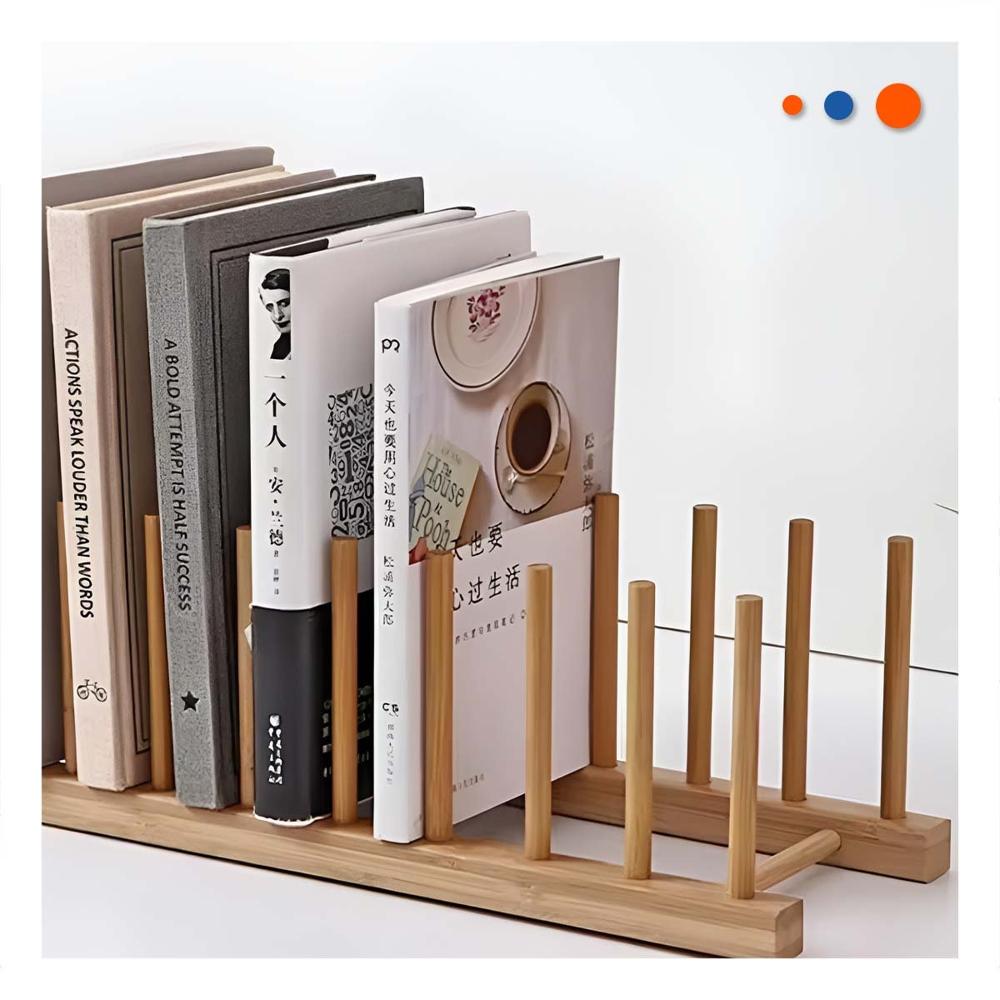 Organizador Domestico de Bambu con Ocho Divisiones Internas Color Madera Y Papel Regalo