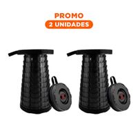 Pack2 Silla practica plegable 3 seguros portatiles tapa negro centro negro Y Regalo Sticker