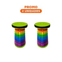 Pack2 Banco Funcional con Tres Seguros Plegable para Reuniones en Casa Y Regalo Sticker