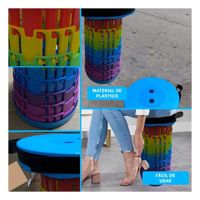 Silla Plegable Facil de Guardar para Uso Diario Azul Multicolor Y Ligas Regalo