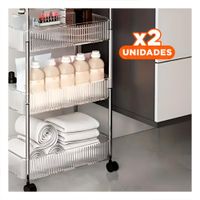 Pack2 Organizador Práctico de Acrilico 4 Niveles con Asas Transparente para Casa
