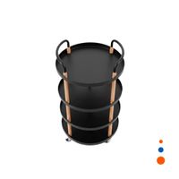 Mueble 3 Niveles Circular con Asa Negro para Cocina y Sala Y Regalo Sticker