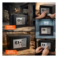 Fuerte Negro 23x17x17cm para Seguridad de Dinero y Objetos Personales Y Ligas Regalo