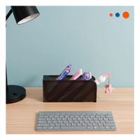 Organizador Inclinado para Papeleria Visible en Escritorio Negro Y Papel Regalo