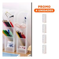 Pack4 Modulo con Distribucion Clara para Utiles Blanco Transparente