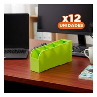 Pack12 Soporte funcional para Trabajo Diario Verde de Dimensión 20.5x5x9cm Y Regalo Sticker