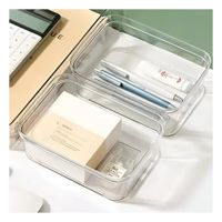 Contenedor Acrilico Transparente Rectangular para Escritorio y Casa Funcional Y Papel Regalo
