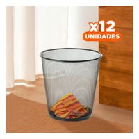 Pack12 Contenedor de basura negro metalica redonda para hogar cocina y oficina YRegalo Sticker