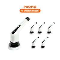 Pack6 Implemento de Limpieza Electrico Blanco 7 en 1 para Casa Moderna Y Regalo Sticker