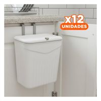Pack12 Cubo Colgante Blanco de Basura Moderno y Resistente para Hogar YPapel Regalo