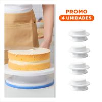 Pack4 Mesa Para Pasteleria Blanco Giratoria Perfecta Para Reposteria En Hogar