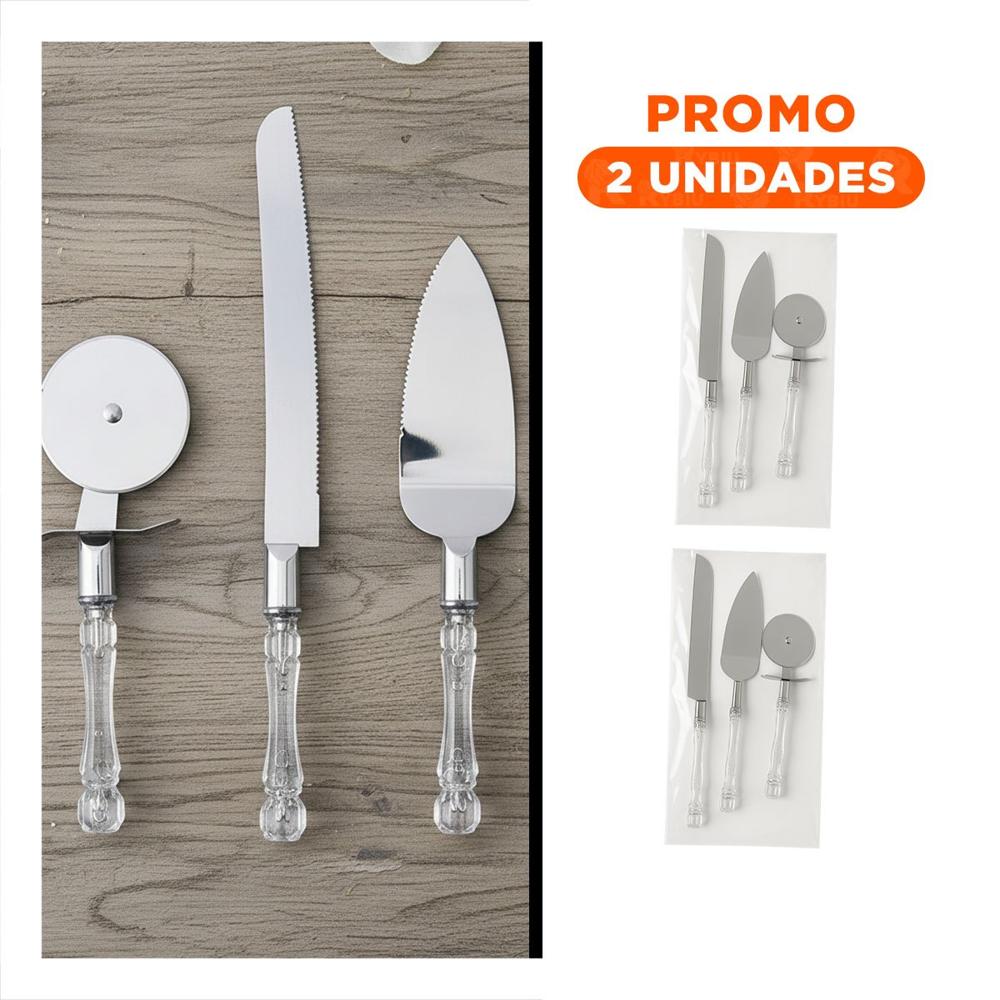 Pack2 Herramientas 3 Piezas Cuchillo Espatula Cortador Mango Acrilico Y Regalo Sticker