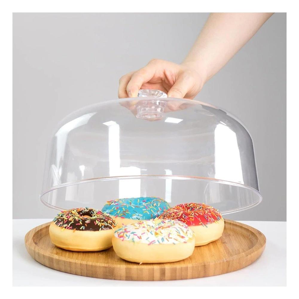 Soporte para Reposteria Redondo con Tapa 25cm Decoracion Hogar Casa Navidad Y notas