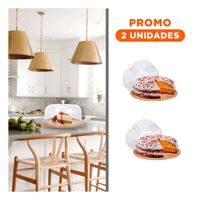 Pack2 Base para Dulces Circular con Tapa 28cm Hogar Decoracion Casa LED Blanco Y Regalo Sticker