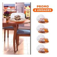 Pack4 Base porta Postres Redonda con Tapa 28cm Hogar Decoracion Casa LED Blanco