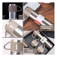 Recipiente Termico Individual con Dos Tazas para Cafe y Te Azul YLigas Regalo