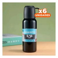 Pack6 Vaso Portatil 500 ml con 3 Tazas Negro para Traslados