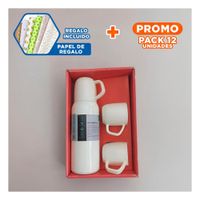 Pack12 Jarra Portatil 500 ml con 3 Tazas Crema para Salidas Y Papel Regalo