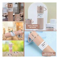 Vaso Termico Individual con Dos Tazas para Oficina Rosado YLigas Regalo