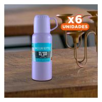 Pack6 Vaso Portatil 500 ml con 3 Tazas Lila para Traslados