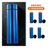Pack4 Recipiente Digital Moderno 500 ml con Filtro de Te para Bebidas Azul