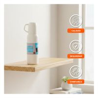 Termo de 500 ml con 3 Tazas Crema para Hogar y Oficina Moderna
