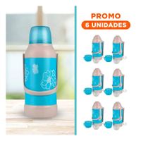 Pack6 Vaso Portatil 3200ml Celeste con Diseno Elegante para Hogar Y Regalo Sticker