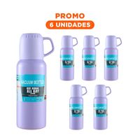Pack6 Vaso Resistente 500 ml con 3 Tazas Lila para Trabajo Continuo Y Regalo Sticker