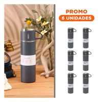 Pack6 Jarra de Viaje Individual con Dos Tazas para Te Plomo YRegalo Sticker