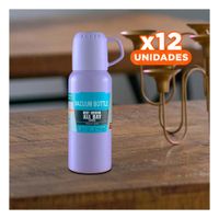 Pack12 Jarra Portatil 500 ml con 3 Tazas Lila para Salidas Y Regalo Sticker